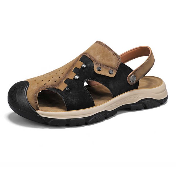 Trendy Cowhide Men's Sandals Leather Sandals