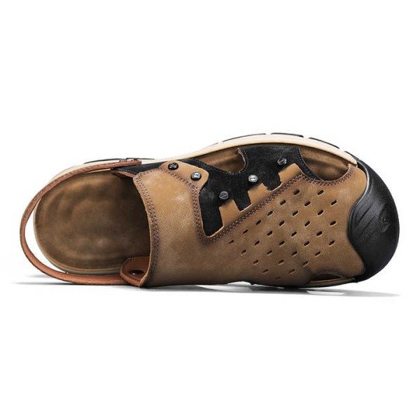 Trendy Cowhide Men's Sandals Leather Sandals