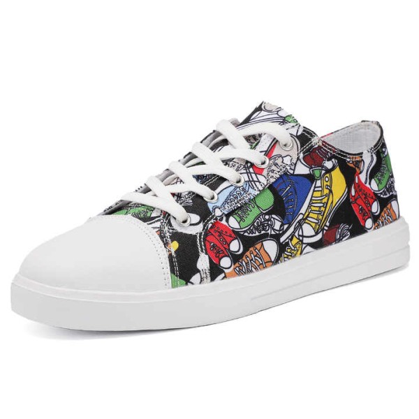 Men's Summer Lightweight Graffiti Canvas Running S...