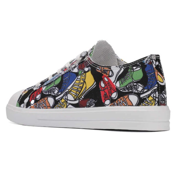Men's Summer Lightweight Graffiti Canvas Running Shoes