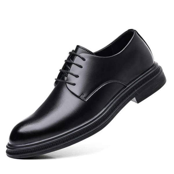 Autumn Men's Casual Leather Shoes Solid Lace-Up