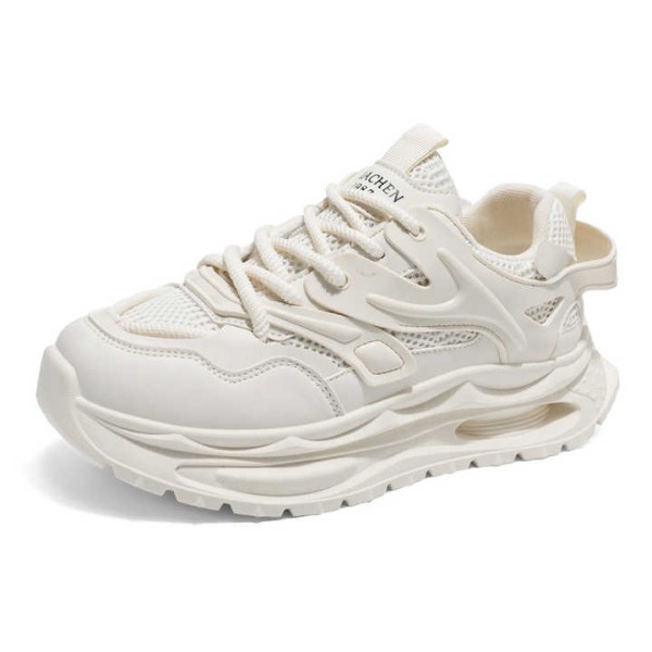 Summer Lightweight Fashion Lace-up Solid Color Soft Running Shoes
