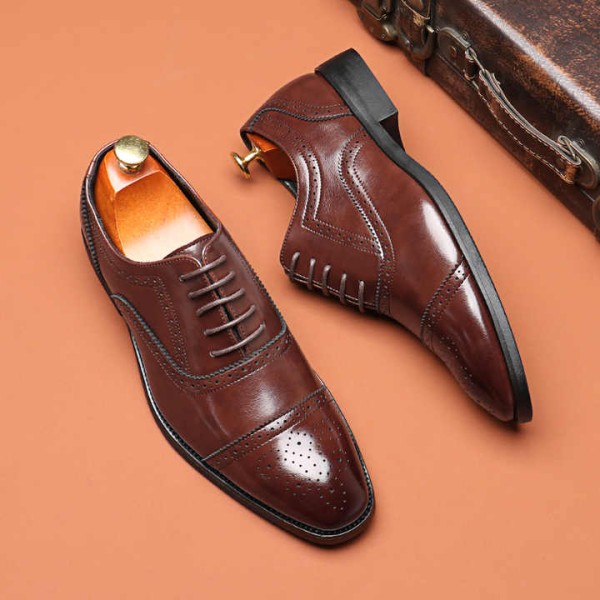 Men's Black Brown Men's Suits Shoes