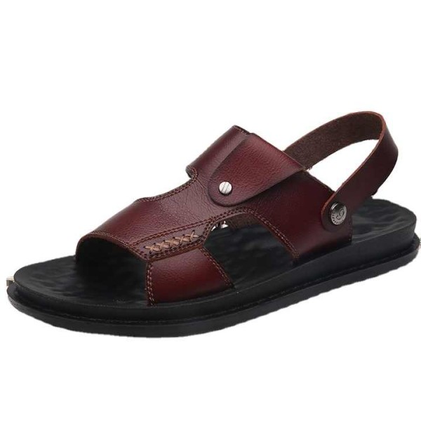 Men's New Fashion Casual Sandals Leather Material ...