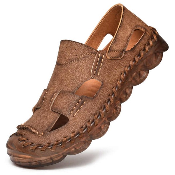New Design Genuine rubble Sole Leather Sandals Sum...
