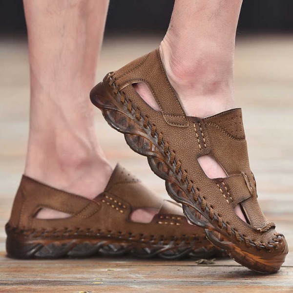 New Design Genuine rubble Sole Leather Sandals Summer