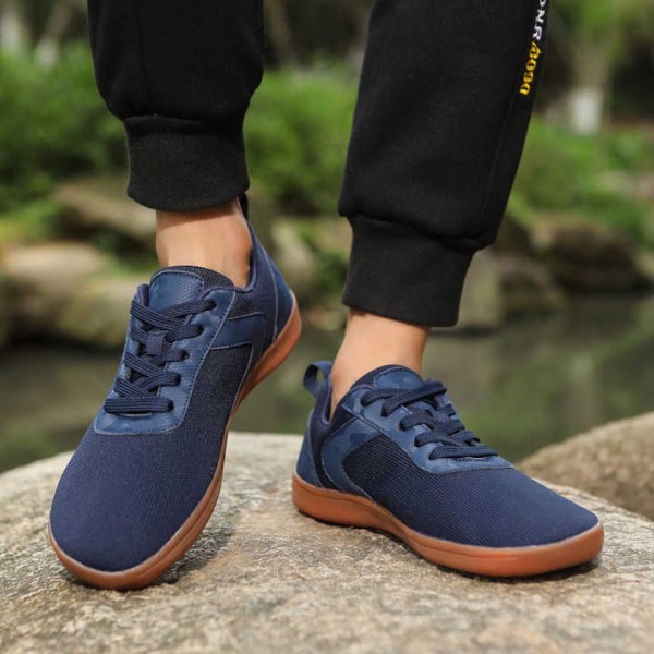 Soft Running Shoes Wide Canvas Barefoot Shoes Zero Drop Outsole Sneakers