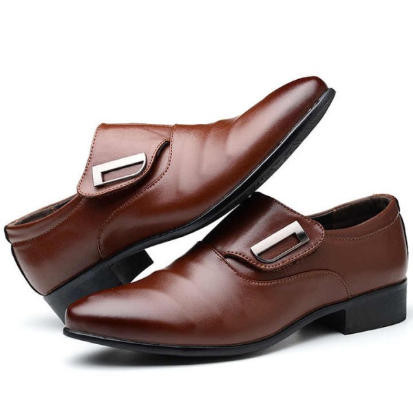 New Casual Leather Shoes Men's Business Dress Shoes Large Size Wedding Shoes