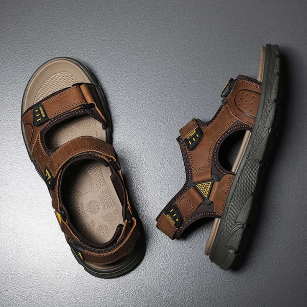 Men Genuine Leather Sandals Water Shoes