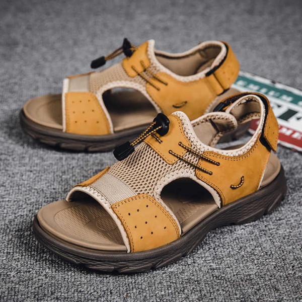 Price Leather Open Toe Men Anti slip Outdoor Beach...