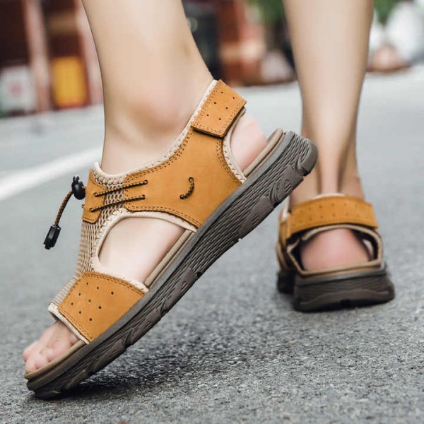 Price Leather Open Toe Men Anti slip Outdoor Beach Sandals