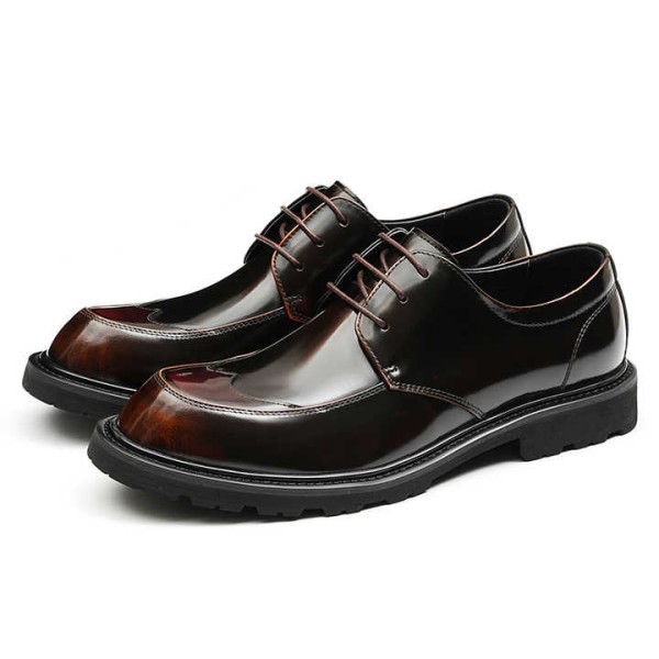 Men's Classic Round-Toe Dress Shoes, Cow Leather F...