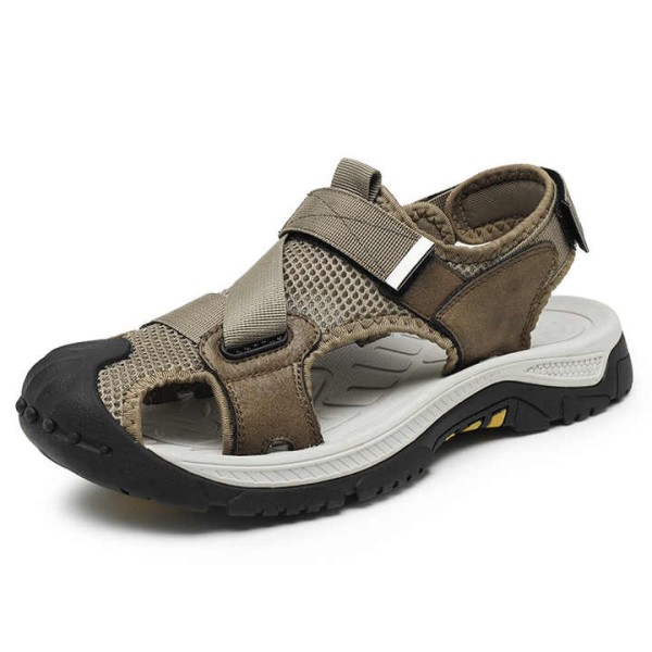 Leather Summer Outdoor Beach Shoes Men Casual Slip...