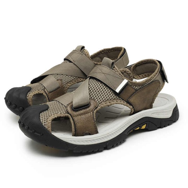 Leather Summer Outdoor Beach Shoes Men Casual Slippers