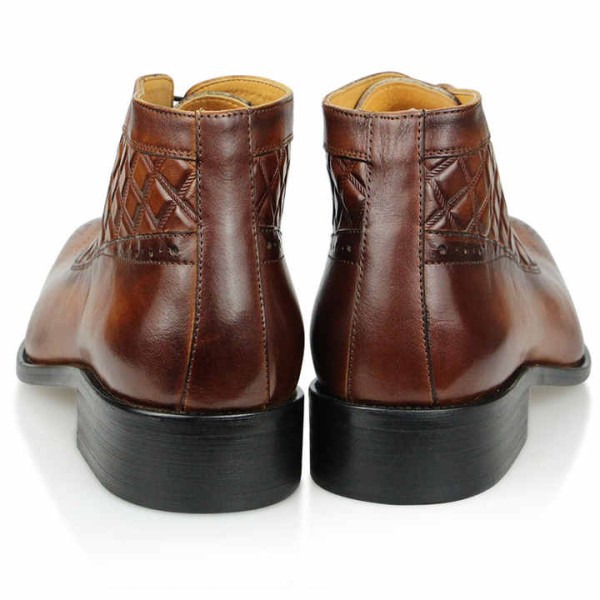 Men's Lace-up High Heels New Arrival Fashionable Ankle Boots Office Casual Dress Shoes